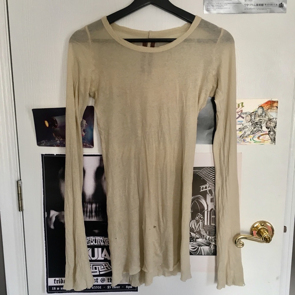 Rick Owens S/S17 Long Sleeved T Shirt Sand